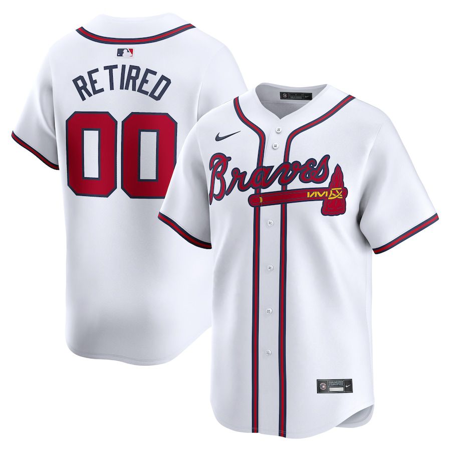 Men Atlanta Braves Nike White Home Limited Pick-A-Player Retired Roster Custom MLB Jersey->->Custom Jersey